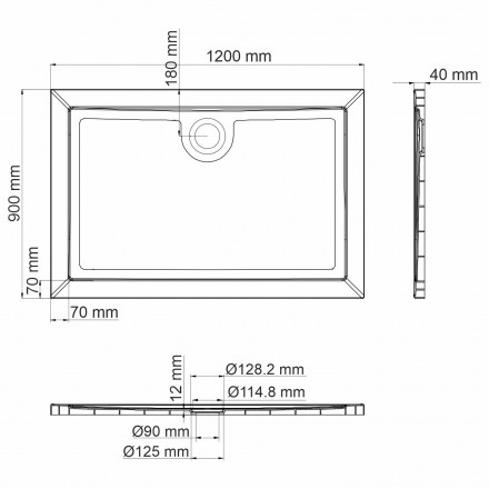WasserKRAFT Salm 27T07 Душевой поддон 120x90
