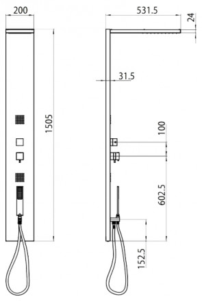 Bossini Manhattan L00891 CR Душевая панель