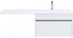 Aquanet Токио 130 R белый тумба с раковиной (подвесная, 1 ящик)