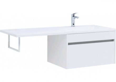 Aquanet Токио 130 R белый тумба с раковиной (подвесная, 1 ящик)