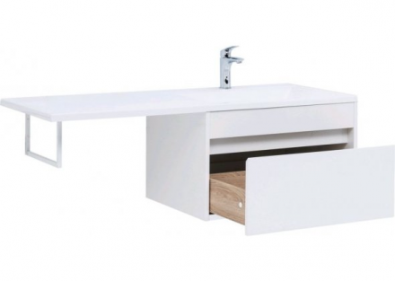 Aquanet Токио 130 R белый тумба с раковиной (подвесная, 1 ящик)