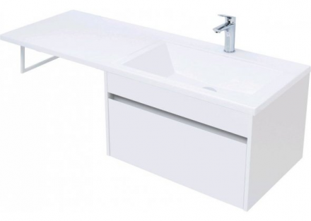 Aquanet Токио 130 R белый тумба с раковиной (подвесная, 1 ящик)