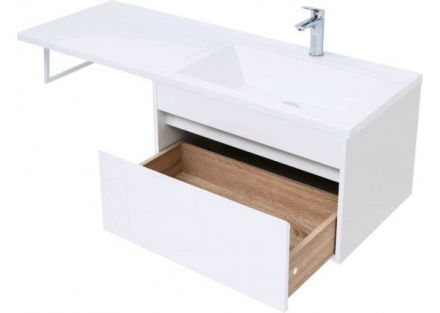 Aquanet Токио 130 R белый тумба с раковиной (подвесная, 1 ящик)