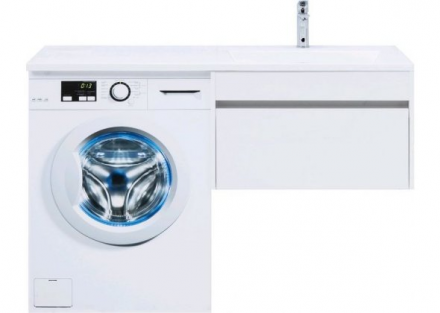 Aquanet Токио 130 R белый тумба с раковиной (подвесная, 1 ящик)