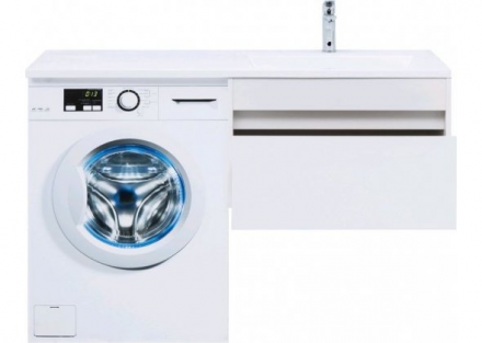Aquanet Токио 130 R белый тумба с раковиной (подвесная, 1 ящик)