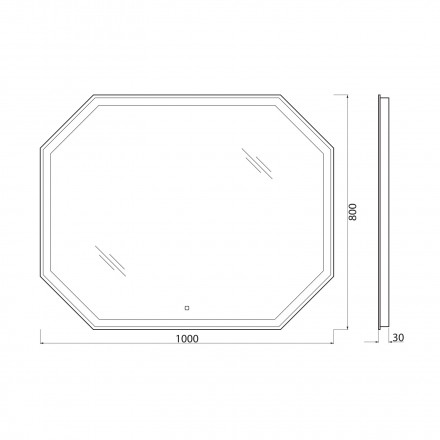 BelBagno SPC-OTT-1000-800-LED-TCHЗеркало