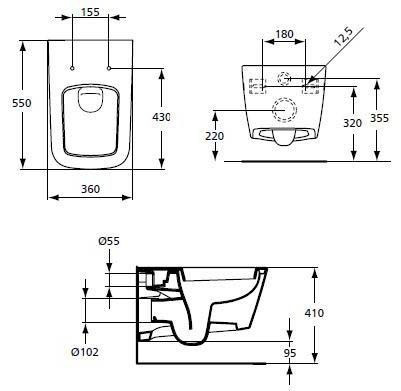 Ideal Standard Simply U J452101 подвесной унитаз (чаша)