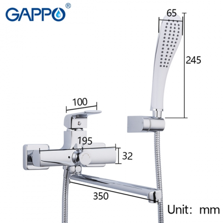 Gappo G2250-8-35F Смеситель для ванны