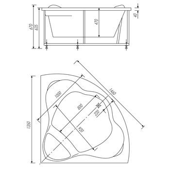 Aquatek Галатея 135x135 Акриловая ванна с гидромассажем