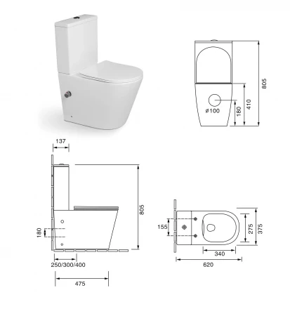 Santiline SL-5014SM-BD Унитаз напольный с встроенным смесителем и функцией биде