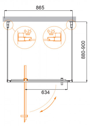 CEZARES SLIDER-B-1-70/80-C-Cr душевая дверь
