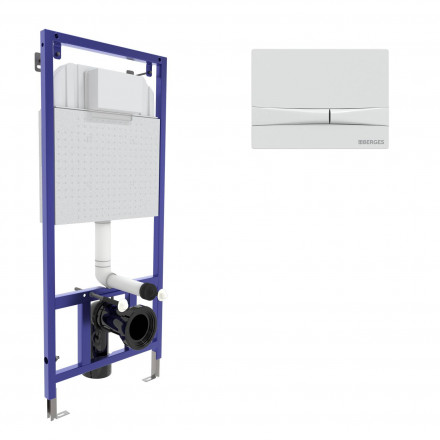 BERGES NOVUM 40254 инсталляция для унитаза кнопка F4 Soft Touch, белая
