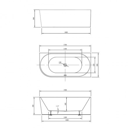 Vincea VBT-402-1700R ванна акриловая 170х75