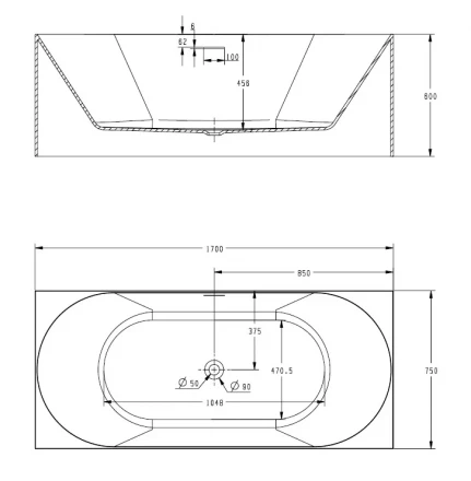 ABBER AB9281 акриловая ванна