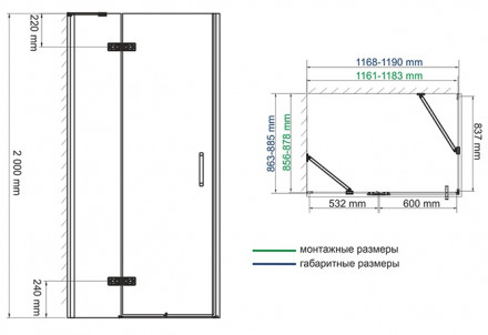WasserKRAFT Aller 10H07L Душевой угол 120x90