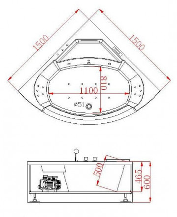 EAGO AM197JDTS-1Z Акриловая ванна 150x150