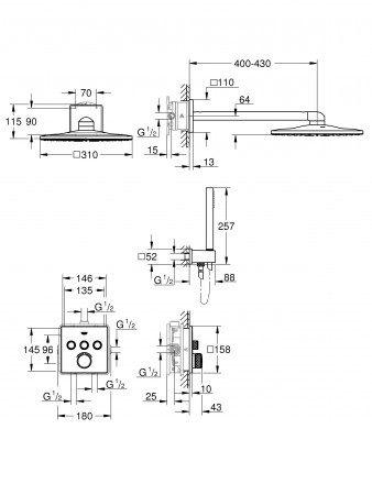 Grohe SmartControl Concealed 34712000 Душевая система