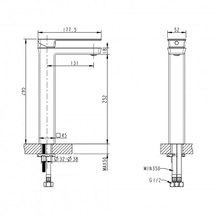 Bravat Phillis F156101C-A-RUS Смеситель для раковины (высокий)
