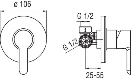 Nobili ABC AB87108CR смеситель для душа (внешняя и скрытая часть)