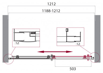 BelBagno UNO-195-BF-1-120-P-Cr душевая дверь