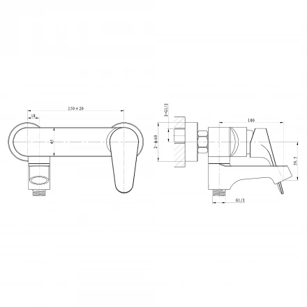 Wonzon &amp; Woghand Balance WW-053101-CR Смеситель для ванны хром