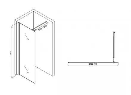 ABBER Immer Offen AG61120B душевая перегородка