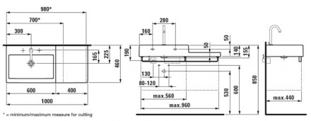 Laufen Living 8.1843.2.000.104.1 раковина 100х46 см