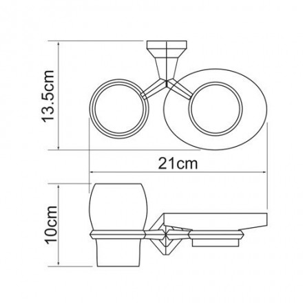 Wasserkraft Aller K-1126 Держатель стакана и мыльницы