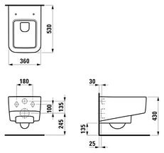 Laufen Pro S 8.2096.2.000.000.1 Rimless Подвесной унитаз (чаша)