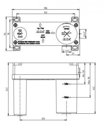 E.C.A 102166601EX Скрытая часть для смесителя