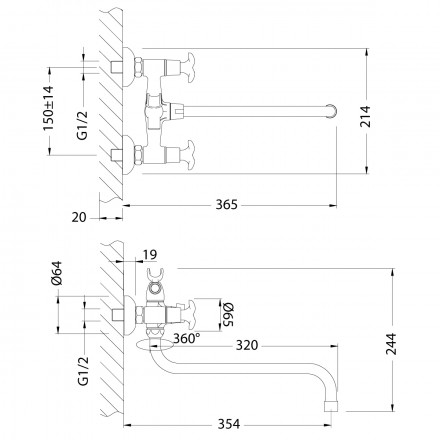 Lemark Flora LM0151C смеситель для ванны и душа