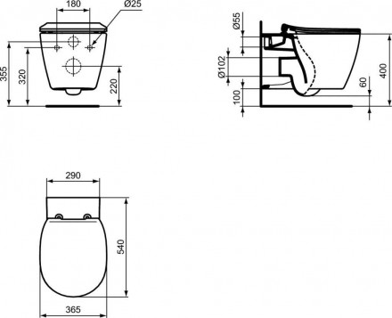 Ideal Standard Connect E771801 Подвесной унитаз (чаша)
