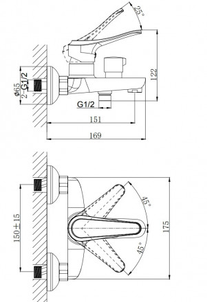 Rush Jawa JA0735-44 Смеситель для ванны