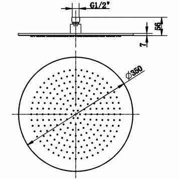 Villeroy Boch TVC00000300061 Universal Верхний душ 350 мм