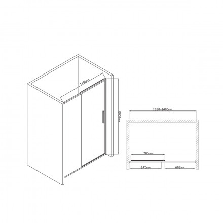 Vincea Slim-U VDS-2SU140CL душевая дверь