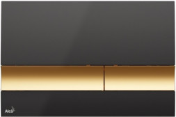 AlcaPlast M1728-5 Клавиша смыва (черная/клавиши золотые)