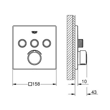 Grohe SmartControl 29149000 Смеситель душевой встраиваемый