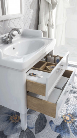 Kerama Marazzi Pompei 80 тумба напольная с ящиками, белая глянцевая
