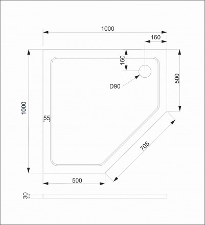Veconi Tezeo stone TZ12-100T-01-19C3 душевой поддон
