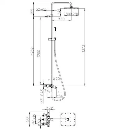BOSSINI COSMO L10403.1.030 Душевая стойка