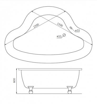 Belbagno BB07 Акриловая ванна 150x150