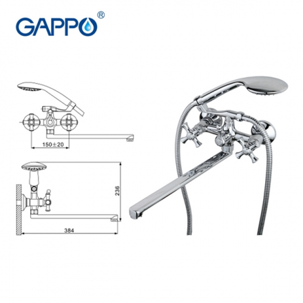Gappo G2242-35F Смеситель для ванны