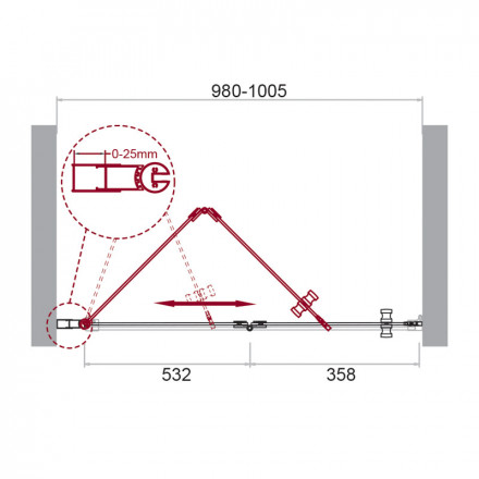 BelBagno ALBANO-BS-12-100-C-Cr душевая дверь