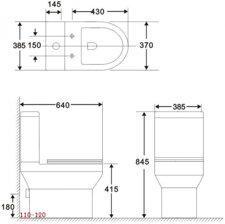Aquanet Logic-C CL-12339 Rimless Унитаз напольный