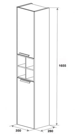 Roca Lago 857297806 Пенал белый с бельевой корзиной