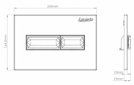 Loranto 7320 Кнопка смыва механическая, двойная, белый матовый
