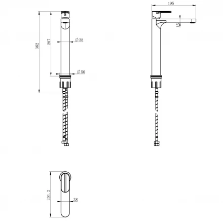 Wonzon &amp; Woghand WW-H1034-CR Смеситель для раковины высокий хром