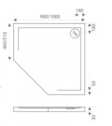 Good Door Пента 90x90 душевой поддон