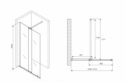 ABBER Komfort AG09100B душевая перегородка