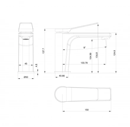 Wonzon &amp; Woghand WW-XH-012-MB Смеситель для раковины черный матовый